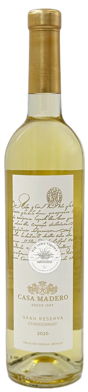 Bottle of Casa Madero Gran Reserva Chardonnaywith label visible