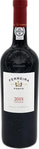 Bottle of Ferreira Vintage Portwith label visible