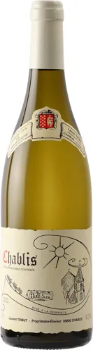 Bottle of Domaine Laurent Tribut Chabliswith label visible
