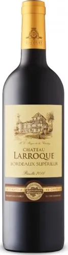 Bottle of Château Larroque Bordeaux Supérieurwith label visible