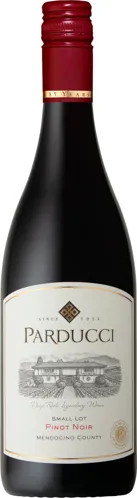 Bottle of Parducci Pinot Noirwith label visible