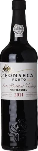Bottle of Fonseca Late Bottled Vintage Unfiltered Portwith label visible