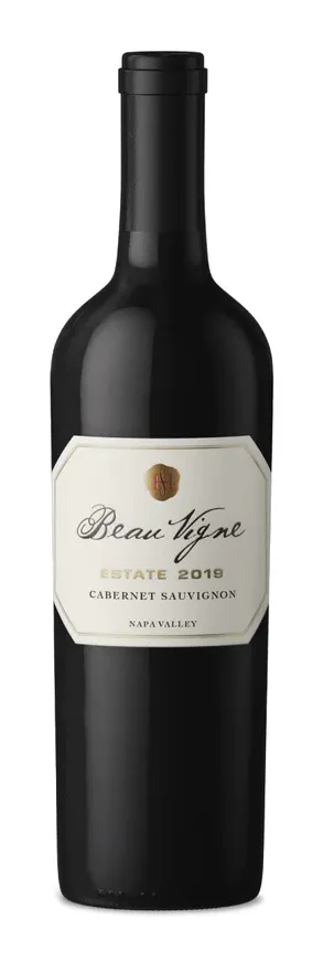 Bottle of Beau Vigne Old Rutherford Cabernet Sauvignonwith label visible