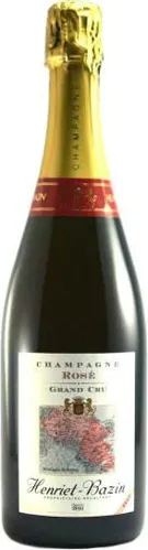 Bottle of Henriet-Bazin Brut Rosé Champagne Grand Cruwith label visible
