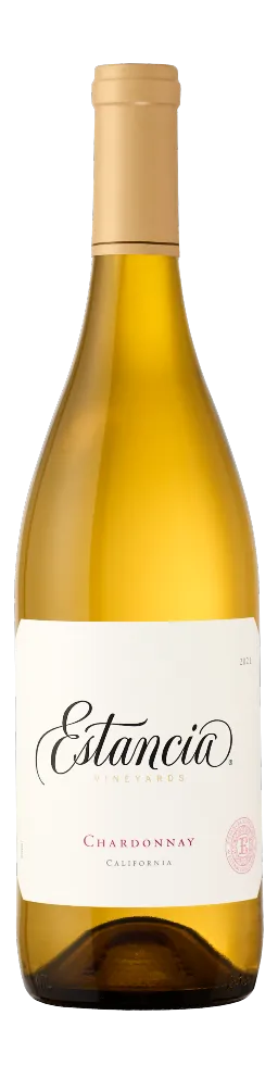Bottle of Estancia Chardonnaywith label visible