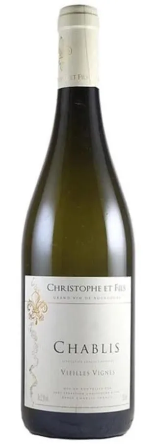 Bottle of Christophe et Fils Chabliswith label visible