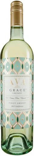 Bottle of AVA Grace Pinot Grigiowith label visible
