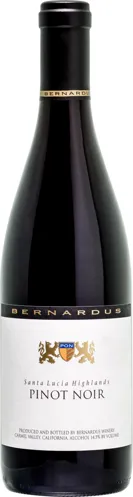 Bottle of Bernardus Santa Lucia Highlands Pinot Noirwith label visible