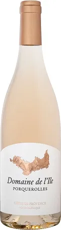 Bottle of Domaine l'Ile Porquerolles Côtes de Provence Roséwith label visible