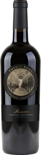 Bottle of Twenty Rows Reserve Cabernet Sauvignonwith label visible