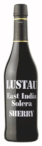 Bottle of Lustau East India Solera Sherrywith label visible