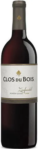 Bottle of Clos du Bois Zinfandelwith label visible
