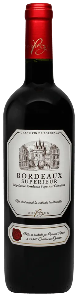 Bottle of Chevalier du Grand Robert Bordeaux Supérieurwith label visible