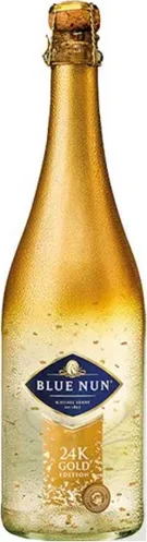 Bottle of Blue Nun 24K Gold Edition Sparklingwith label visible