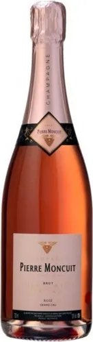 Bottle of Pierre Moncuit Brut Rosé Champagne Grand Cru 'Le Mesnil-sur-Oger'with label visible