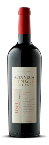 Bottle of Alta Vista Single Vineyard Temis Malbecwith label visible