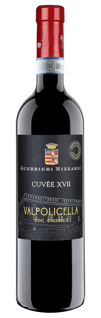 Bottle of Guerrieri Rizzardi Valpolicella Classicowith label visible