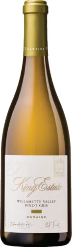 Bottle of King Estate Domaine Pinot Griswith label visible