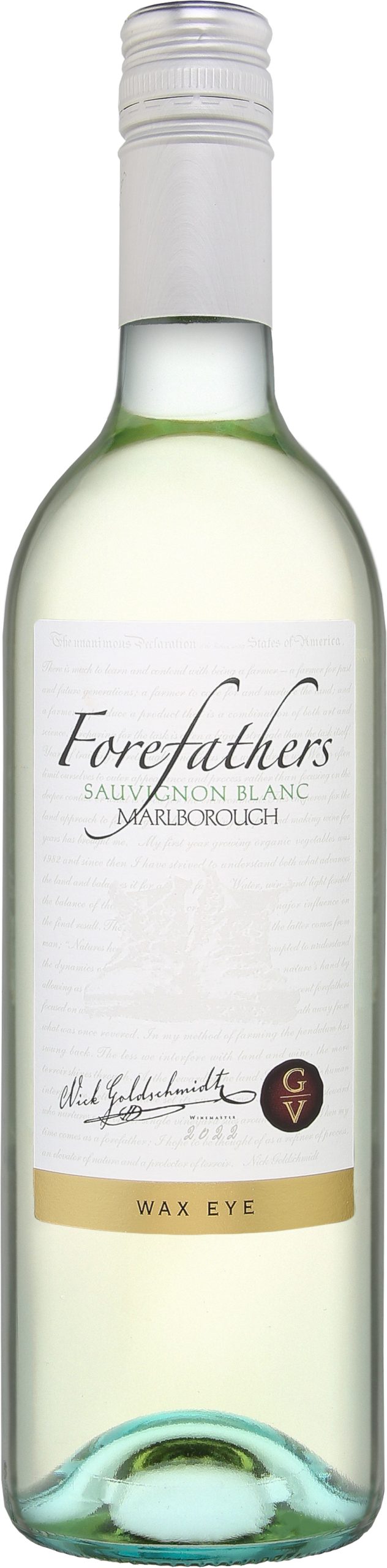 Bottle of Goldschmidt Vineyards Forefathers Wax Eye Vineyard Sauvignon Blanc from search results