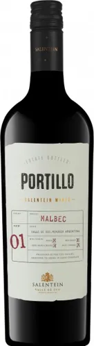 Bottle of Salentein Portillo Malbecwith label visible