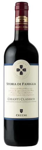 Bottle of Cecchi Storia di Famiglia Chianti Classicowith label visible