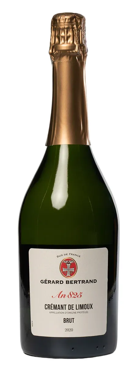 Bottle of Gérard Bertrand An 825 Crémant de Limoux Brutwith label visible