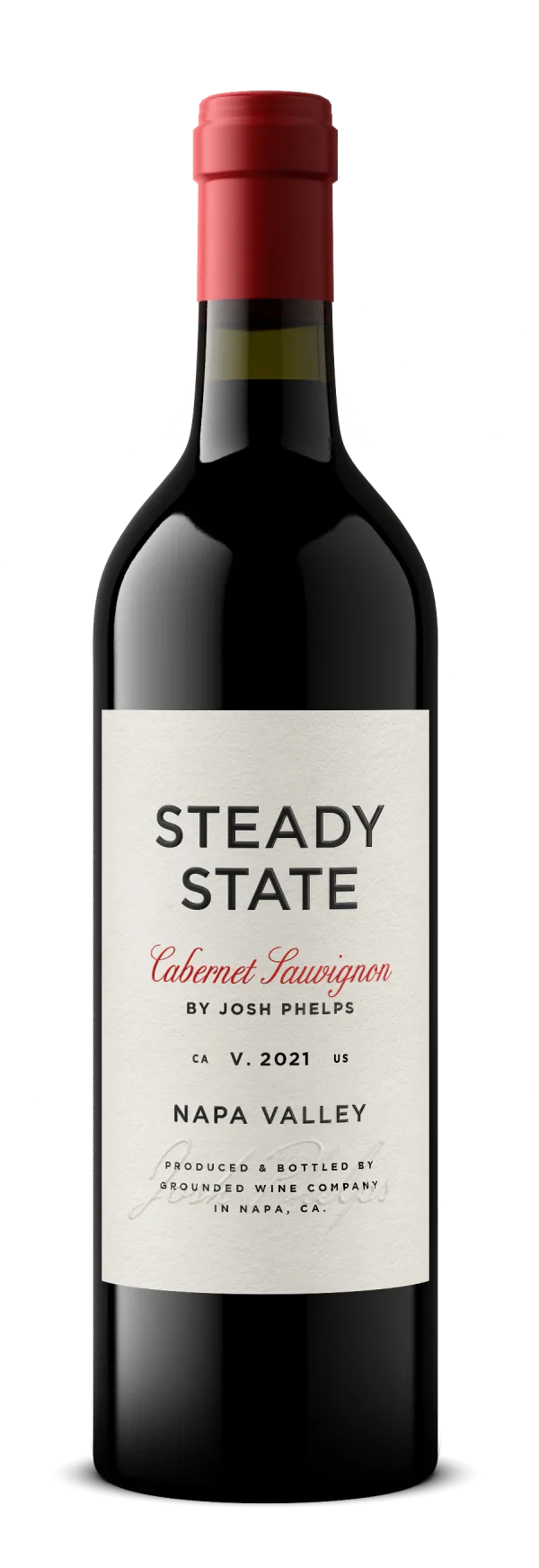 Bottle of Grounded Wine Co Steady Statewith label visible