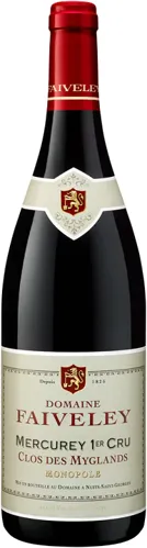 Bottle of Domaine Faiveley Mercurey 1er Cru Clos des Myglandswith label visible