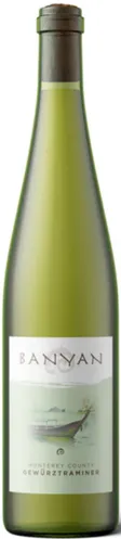 Bottle of Hobo Wines Banyan Gewurztraminerwith label visible