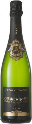 Bottle of Wolfberger Crémant d'Alsace Brutwith label visible