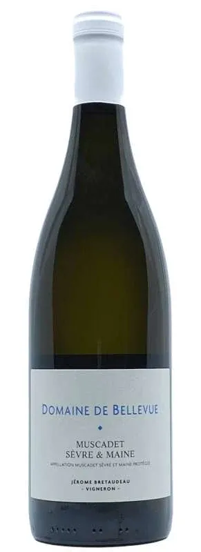 Bottle of Domaine de Bellevue Muscadet-Sèvre et Mainewith label visible