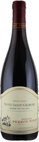 Bottle of Domaine Perrot-Minot Vieilles Vignes Nuits-Saint-Georges Premier Cru 'Aux Cras'with label visible