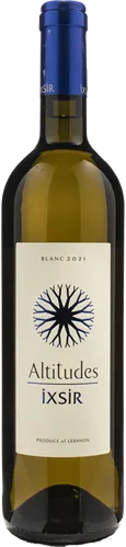 Bottle of Ixsir Altitudes Blancwith label visible