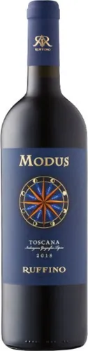 Bottle of Ruffino Modus Toscanawith label visible