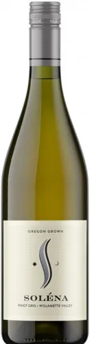 Bottle of Soléna Estate Pinot Griswith label visible