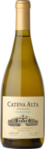 Bottle of Catena Alta Chardonnaywith label visible