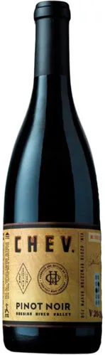 Bottle of Chev Pinot Noirwith label visible