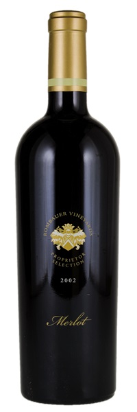 Bottle of Rombauer Vineyards Merlot Proprietor Selection from search results