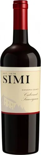 Bottle of SIMI Sonoma County Cabernet Sauvignonwith label visible