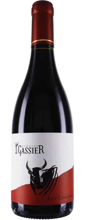 Bottle of Domaine Gassier Lou Coucardié Rougewith label visible
