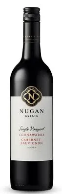 Bottle of Nugan Alcira Vineyard Cabernet Sauvignonwith label visible