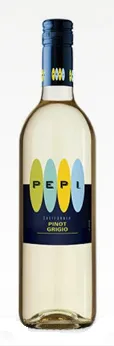 Bottle of Pepi Pinot Grigiowith label visible