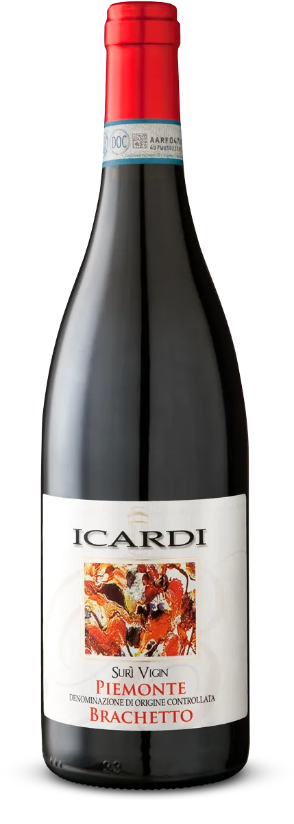 Bottle of Icardi Surì Vigin Brachetto Piemontewith label visible