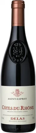 Bottle of Delas Saint-Esprit Côtes-du-Rhônewith label visible