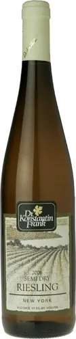 Bottle of Dr. Konstantin Frank Riesling Semi Drywith label visible