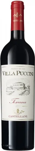 Bottle of Villa Puccini Toscanawith label visible