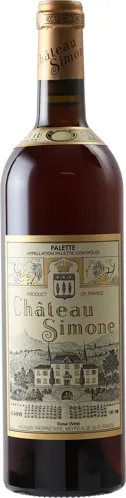 Bottle of Château Simone Palette Rosewith label visible