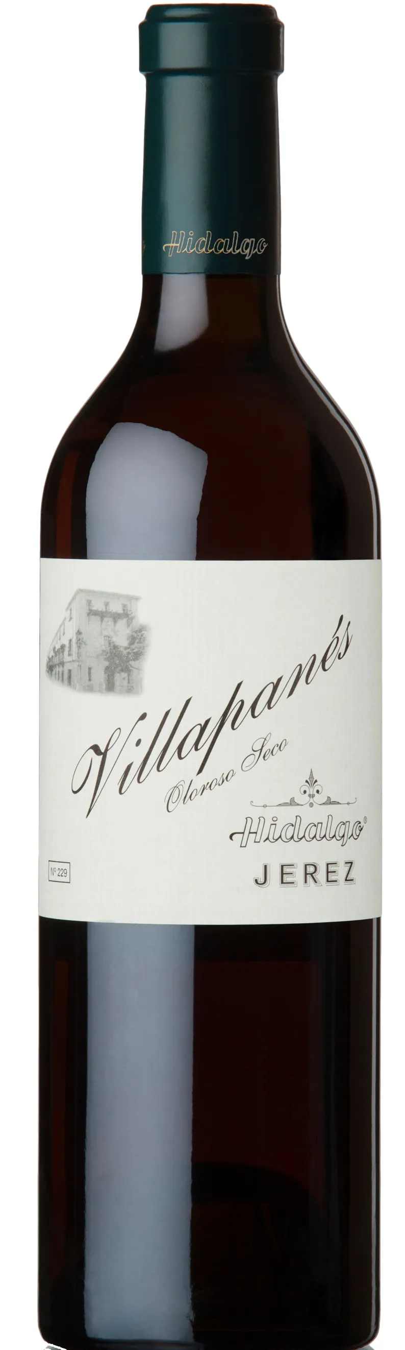 Bottle of Emilio Hidalgo Villapanes Oloroso Secowith label visible