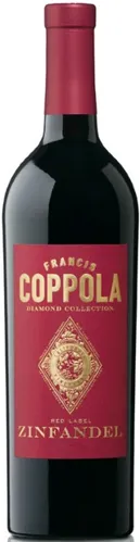 Bottle of Francis Ford Coppola Winery Diamond Collection Zinfandelwith label visible