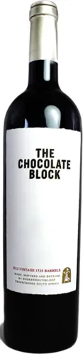 Bottle of Boekenhoutskloof The Chocolate Blockwith label visible